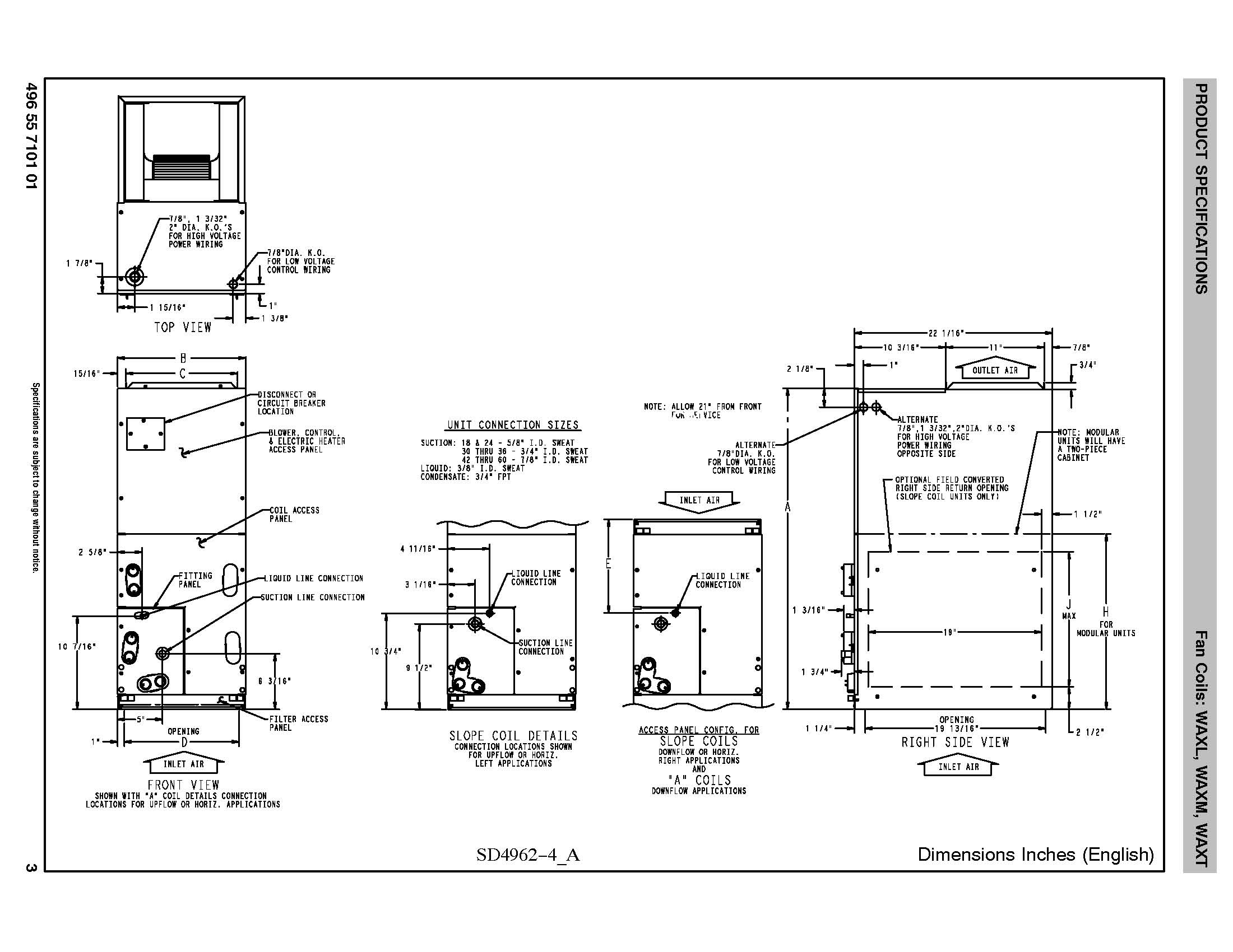 3.5 Ton EcoTemp ECM Motor TXV Air Handler WAXL424A